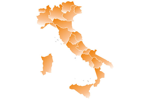 Arbonia Service für Fachpartner Gebietskarte Italien